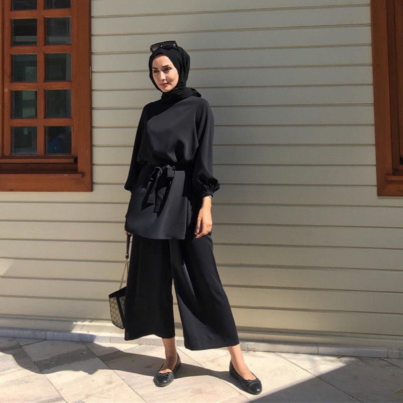 Wide leg pants dress Dubai suit